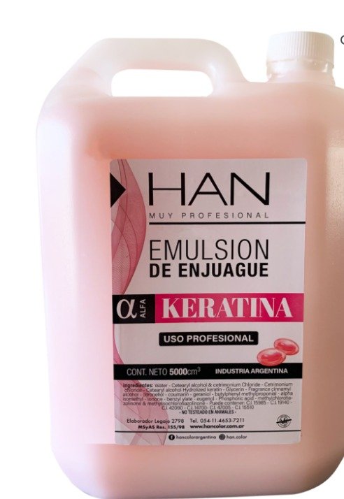 Crema enjuague  KERATINA -Reestru. Engrosador x5lts